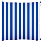 Vertical Stripes - White and Cobalt Blue Large Cushion Case (One Side)
