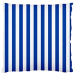 Vertical Stripes - White and Cobalt Blue Standard Flano Cushion Case (One Side)