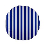 Vertical Stripes - White and Cobalt Blue Standard 15  Premium Flano Round Cushion