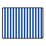 Vertical Stripes - White and Cobalt Blue Double Sided Fleece Blanket (Small) (Two Sides)