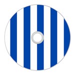 Vertical Stripes - White and Cobalt Blue CD Wall Clock