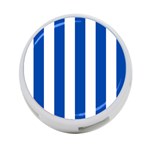 Vertical Stripes - White and Cobalt Blue 4-Port USB Hub (Two Sides)