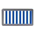 Vertical Stripes - White and Cobalt Blue Memory Card Reader (Mini)