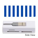 Vertical Stripes - White and Cobalt Blue Memory Card Reader (Stick)