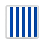 Vertical Stripes - White and Cobalt Blue Memory Card Reader with Storage (Square)