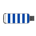 Vertical Stripes - White and Cobalt Blue Portable USB Flash (Two Sides)
