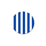 Vertical Stripes - White and Cobalt Blue Golf Ball Marker
