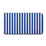 Vertical Stripes - White and Cobalt Blue Medium Bar Mat