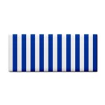 Vertical Stripes - White and Cobalt Blue Hand Towel