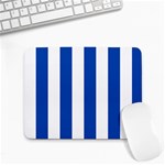 Vertical Stripes - White and Cobalt Blue Small Mousepad