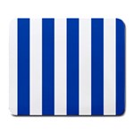 Vertical Stripes - White and Cobalt Blue Large Mousepad