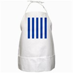 Vertical Stripes - White and Cobalt Blue BBQ Apron