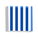 Vertical Stripes - White and Cobalt Blue 4 x 4  Acrylic Photo Block