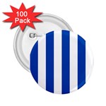 Vertical Stripes - White and Cobalt Blue 2.25  Button (100 pack)