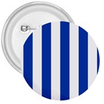 Vertical Stripes - White and Cobalt Blue 3  Button