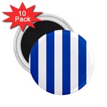 Vertical Stripes - White and Cobalt Blue 2.25  Magnet (10 pack)