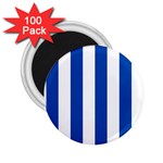 Vertical Stripes - White and Cobalt Blue 2.25  Magnet (100 pack)