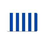 Vertical Stripes - White and Cobalt Blue Magnet (Name Card)