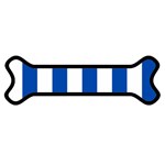Vertical Stripes - White and Cobalt Blue Magnet (Dog Bone)