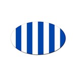 Vertical Stripes - White and Cobalt Blue Sticker Oval (100 pack)