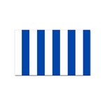 Vertical Stripes - White and Cobalt Blue Sticker Rectangular (10 pack)