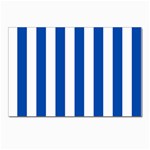 Vertical Stripes - White and Cobalt Blue Postcard 4  x 6 