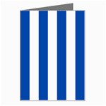 Vertical Stripes - White and Cobalt Blue Greeting Card