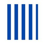 Vertical Stripes - White and Cobalt Blue Greeting Card 4.5  x 6 