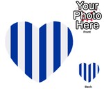 Vertical Stripes - White and Cobalt Blue Multi-purpose Cards (Heart)