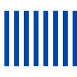 Vertical Stripes - White and Cobalt Blue Birthday Cake 3D Greeting Card (7x5)