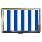 Vertical Stripes - White and Cobalt Blue Cigarette Money Case