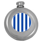 Vertical Stripes - White and Cobalt Blue Hip Flask (5 oz)