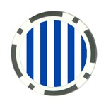 Vertical Stripes - White and Cobalt Blue Poker Chip Card Guard (10 pack)