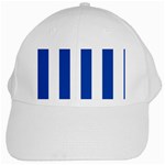 Vertical Stripes - White and Cobalt Blue White Cap