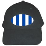 Vertical Stripes - White and Cobalt Blue Black Cap