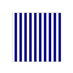 Vertical Stripes - White and Dark Blue Satin Bandana Scarf