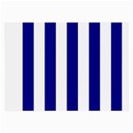 Vertical Stripes - White and Dark Blue Large Glasses Cloth