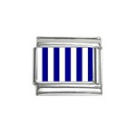 Vertical Stripes - White and Dark Blue Italian Charm (9mm)