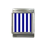 Vertical Stripes - White and Dark Blue Italian Charm (13mm)