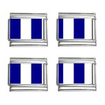 Vertical Stripes - White and Dark Blue 9mm Italian Charm (4 pack)