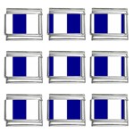 Vertical Stripes - White and Dark Blue 9mm Italian Charm (9 pack)