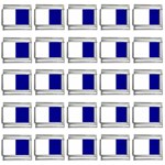Vertical Stripes - White and Dark Blue 9mm Italian Charm (25 pack)