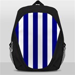 Vertical Stripes - White and Dark Blue Backpack Bag