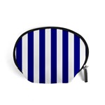 Vertical Stripes - White and Dark Blue Accessory Pouch (Small)