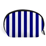 Vertical Stripes - White and Dark Blue Accessory Pouch (Large)