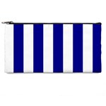 Vertical Stripes - White and Dark Blue Pencil Case