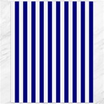 Vertical Stripes - White and Dark Blue Canvas 11  x 14 