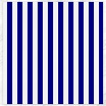 Vertical Stripes - White and Dark Blue Canvas 20  x 20 