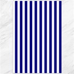 Vertical Stripes - White and Dark Blue Canvas 20  x 30 