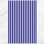 Vertical Stripes - White and Dark Blue Canvas 24  x 36 